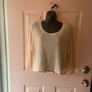 Chloe K Mesh/Knit Style Scoop Neck Light Pink Blouse-Size Small